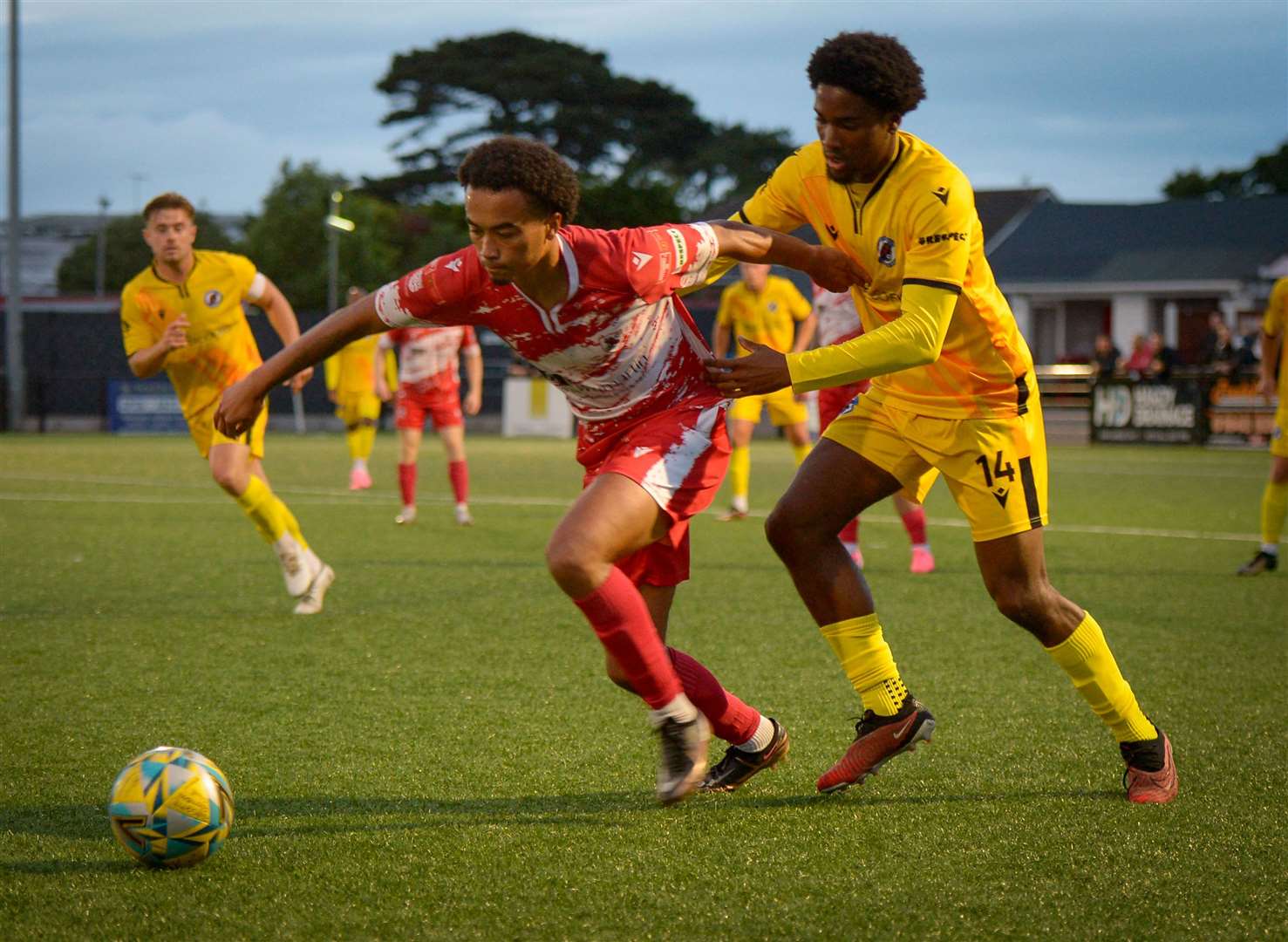 Bearsted, yellow, played a midweek friendly at Ramsgate. Picture: Stuart Watson