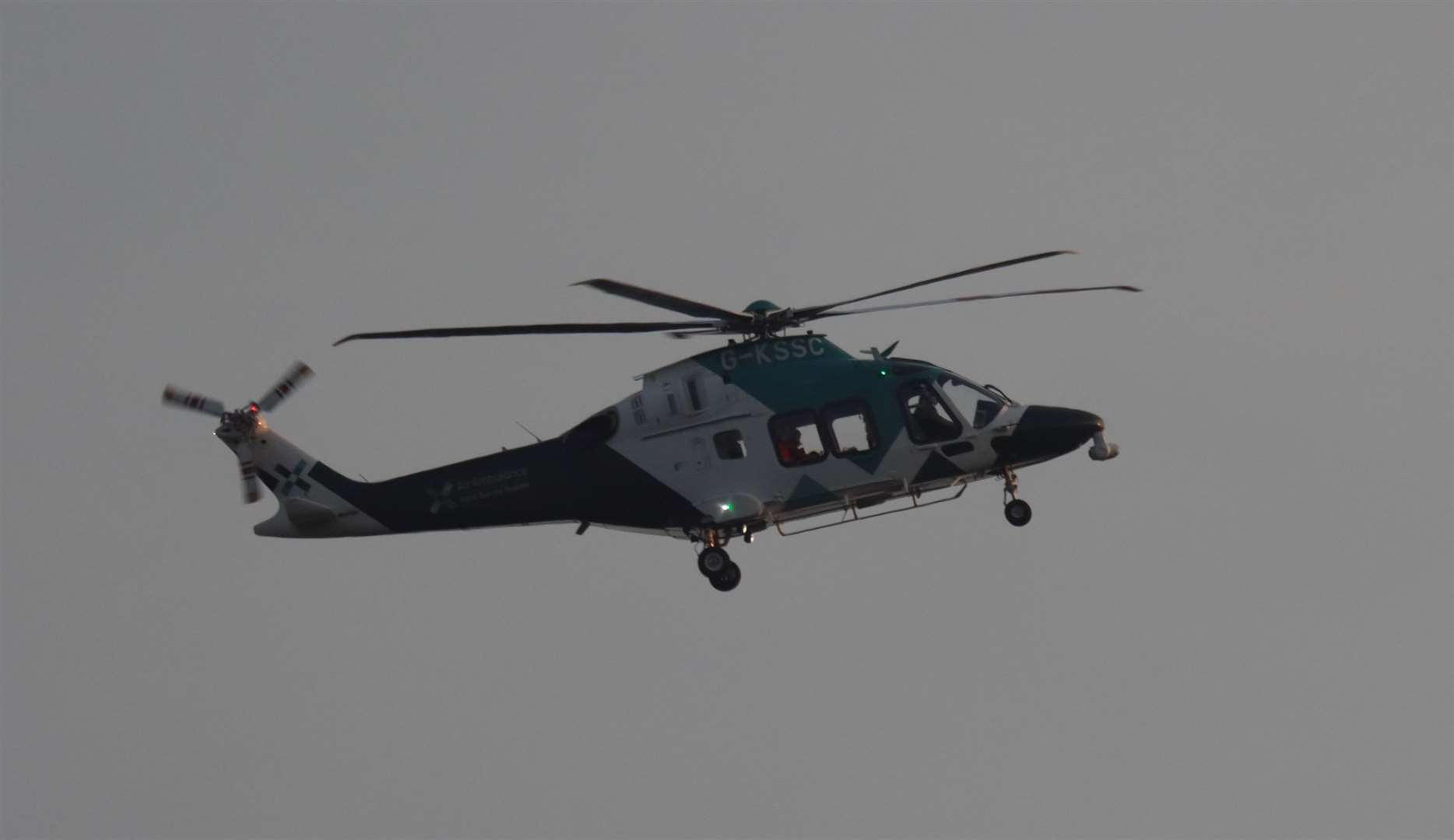 The air ambulance landed on Charing's point-to-point racecourse. Picture: Ale Pen