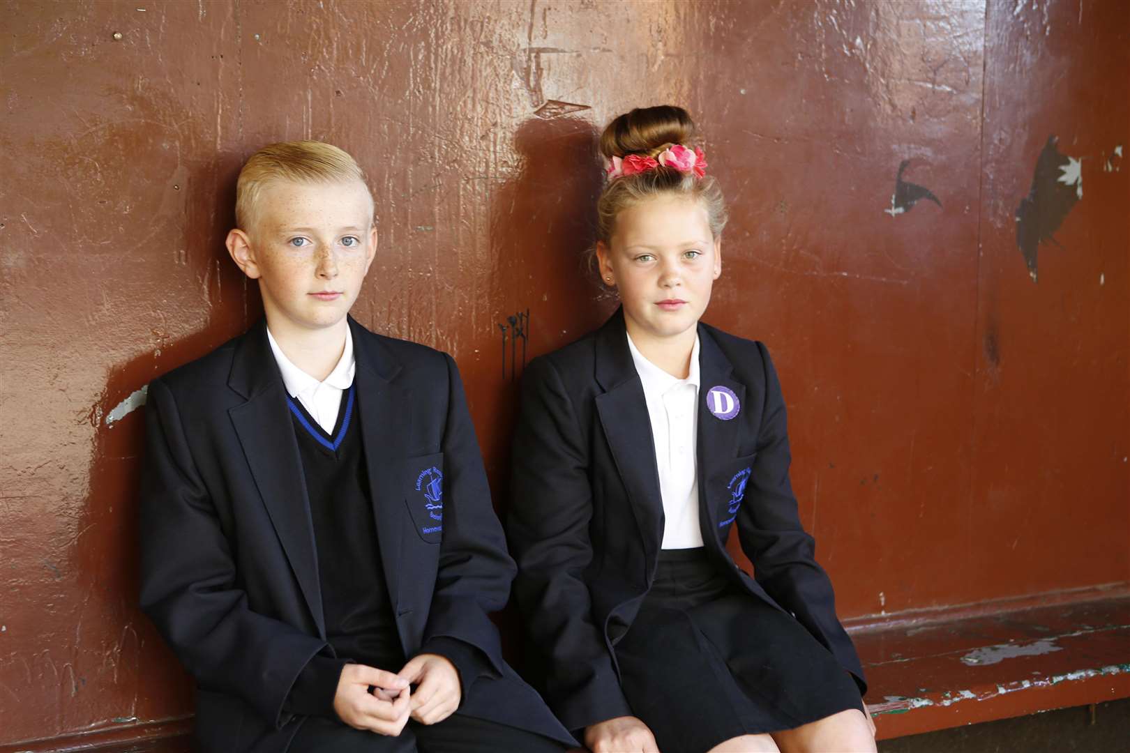 James Potter and Molly Thompson at the Wittersham bus stop