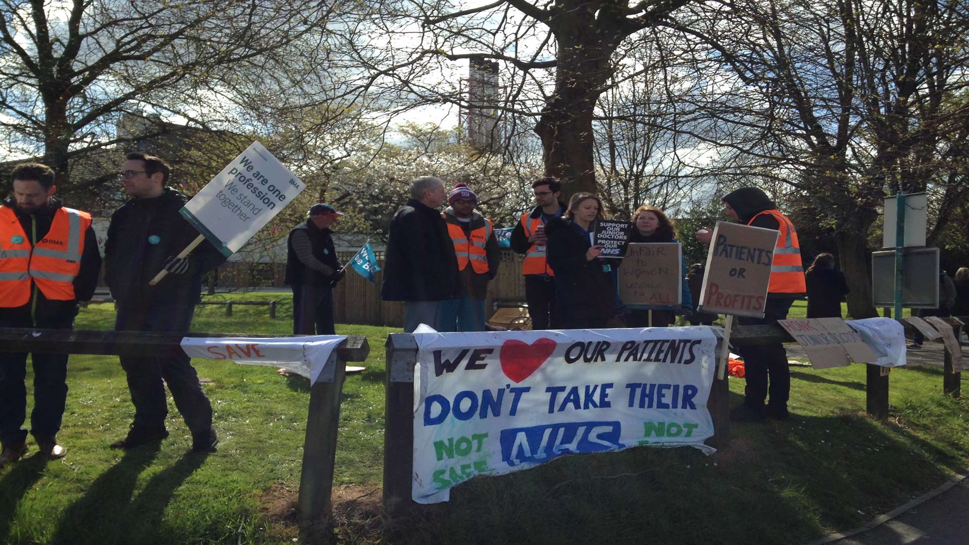 Junior doctors strike outside Maidstone Hospital