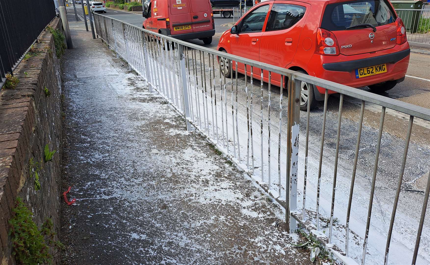 The mess is at its worst at the junction with Erith Street near Aldi