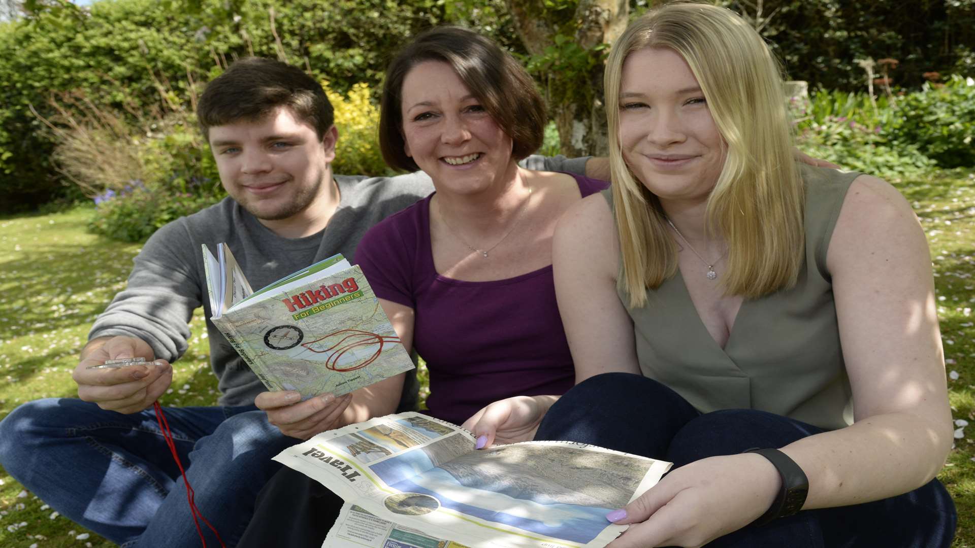 Lisa Blythin with stepdaughter Caity and Caity's boyfriend Brad, who are all climbing Kilimanjaro for charity.