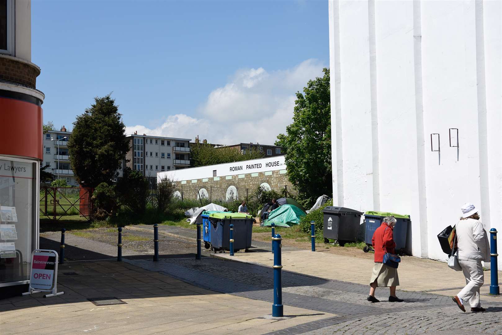 Around eight tents have pitched up and a group of homeless people are causing a disturbance to businesses