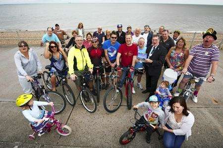 Cyclists along the promenade at The Leas, Minster,