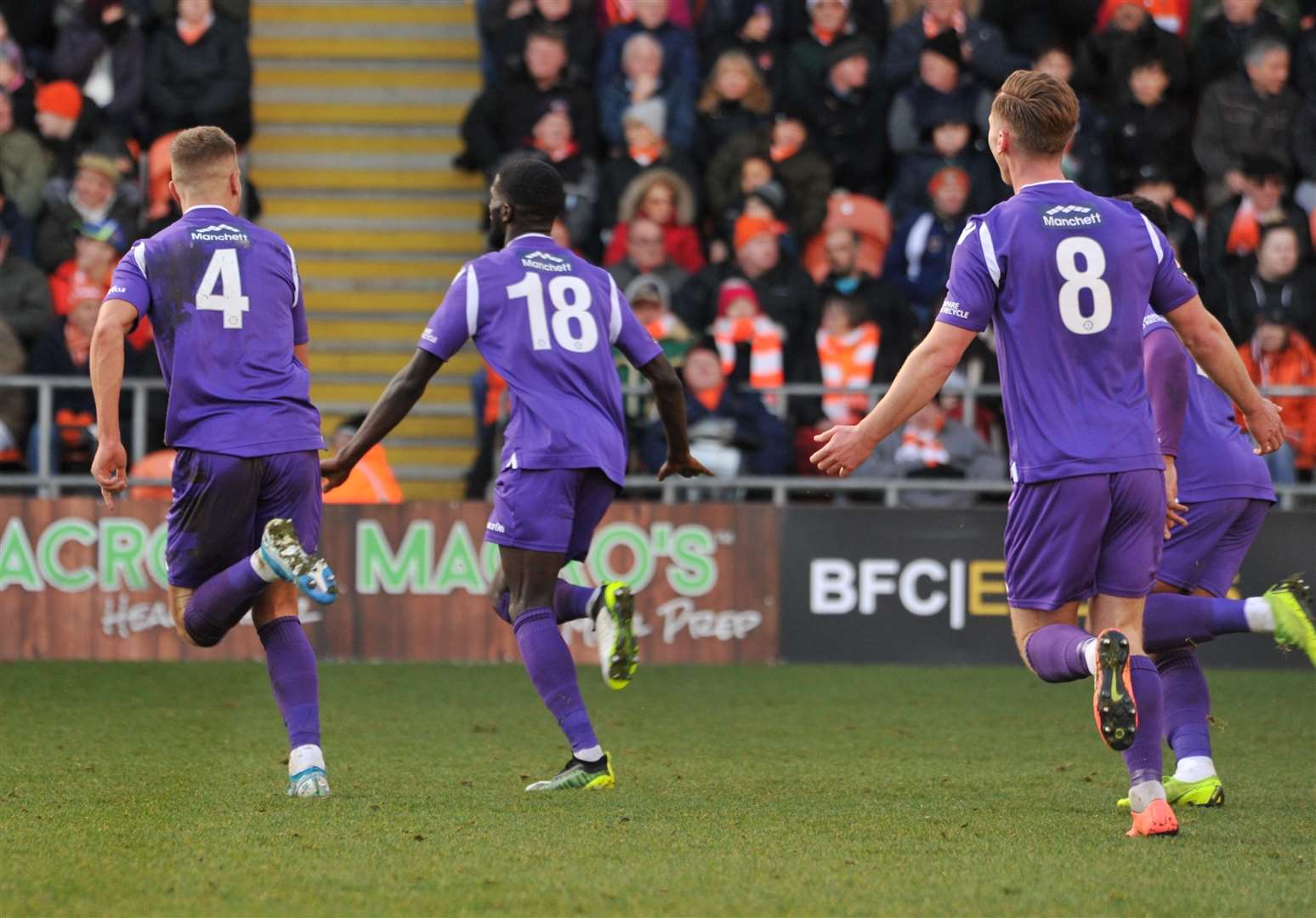 Saidou Khan celebrates his goal at Blackpool Picture: Steve Terrell