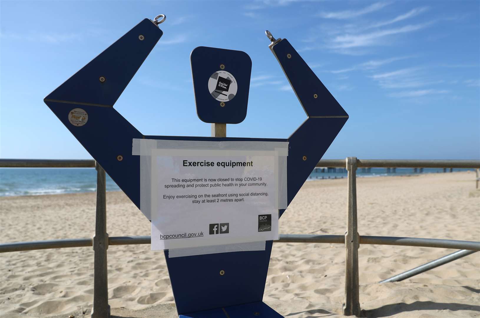 The message is clear that this area of Boscombe beach is closed (Andrew Matthews/PA)