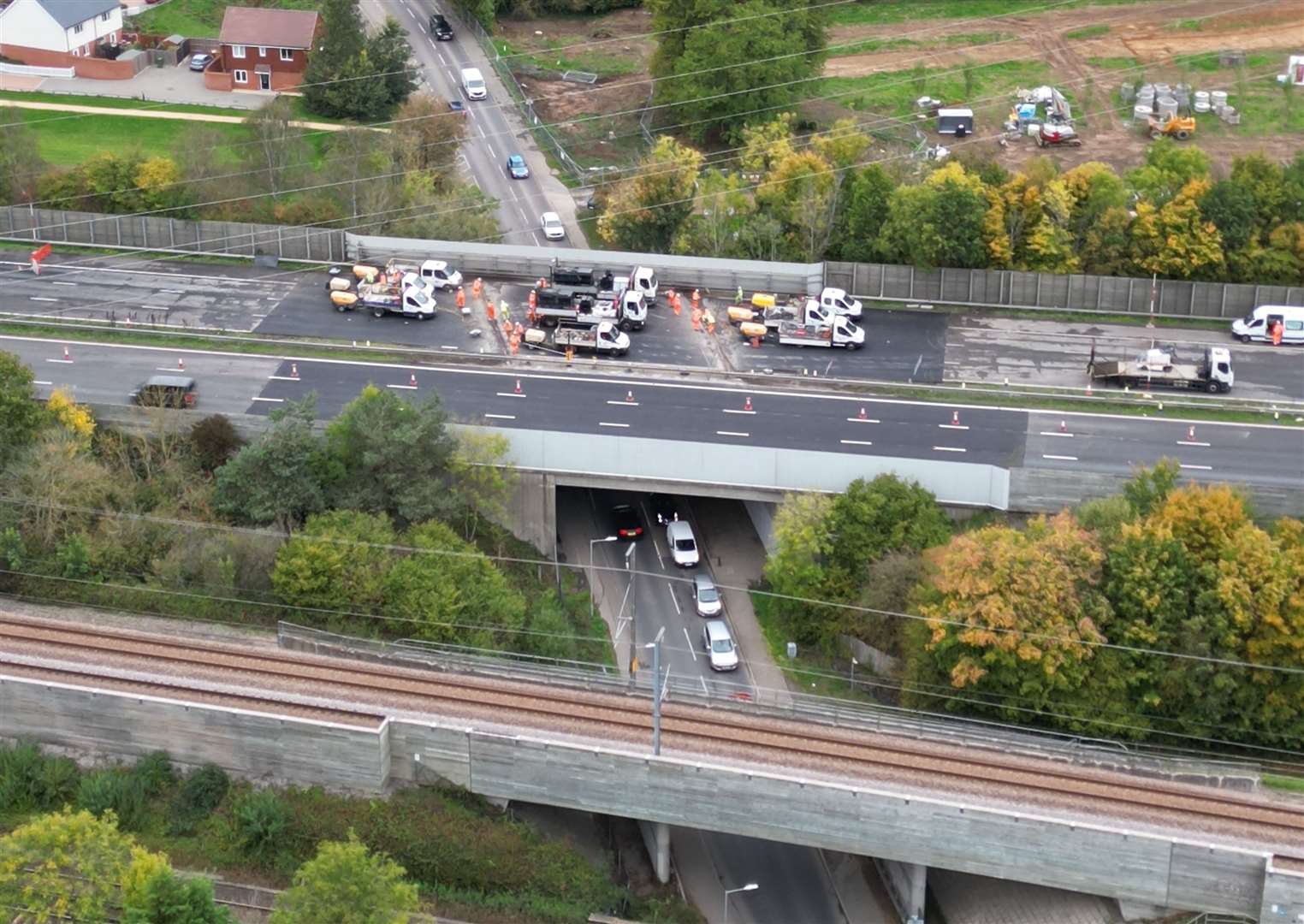 The M20 coast-bound was closed for a second full weekend for bridge repair work. Picture: Barry Goodwin