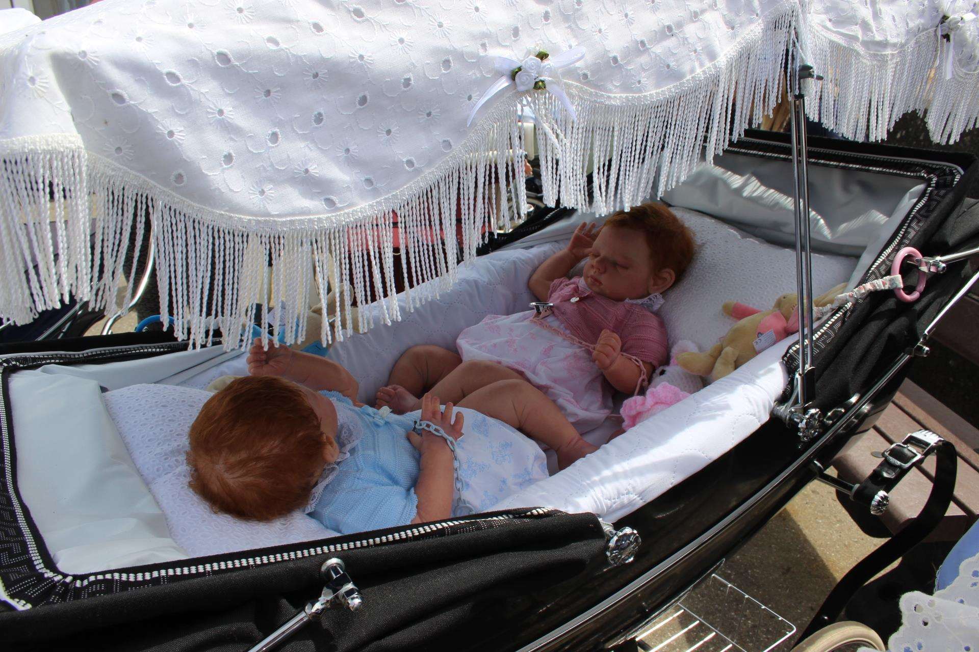 Babies in vintage prams on the Sheppey seafront at Minster Leas on Sunday (3206558)