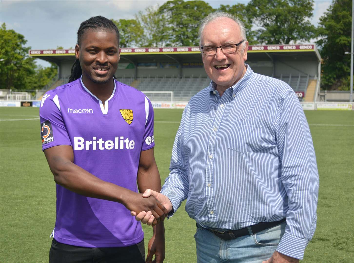 Clovis Kamdjo with Maidstone chief executive Bill Williams