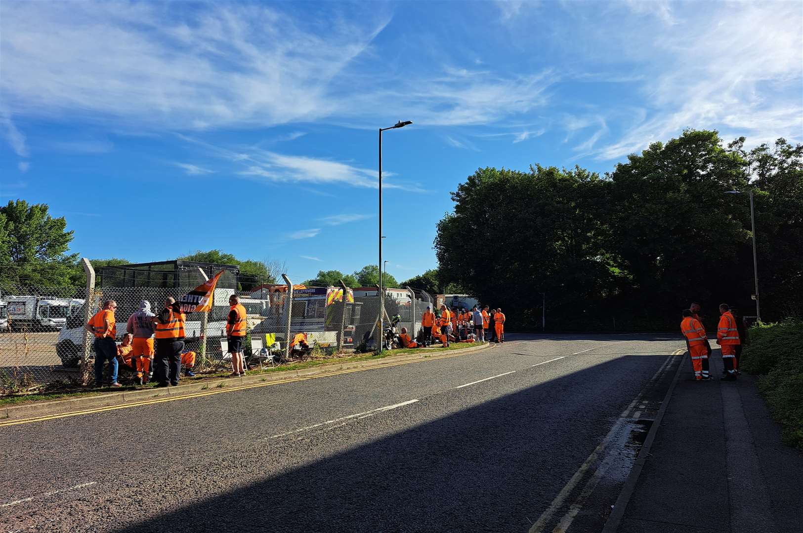 Canenco workers on the picket line in Wincheap, Canterbury