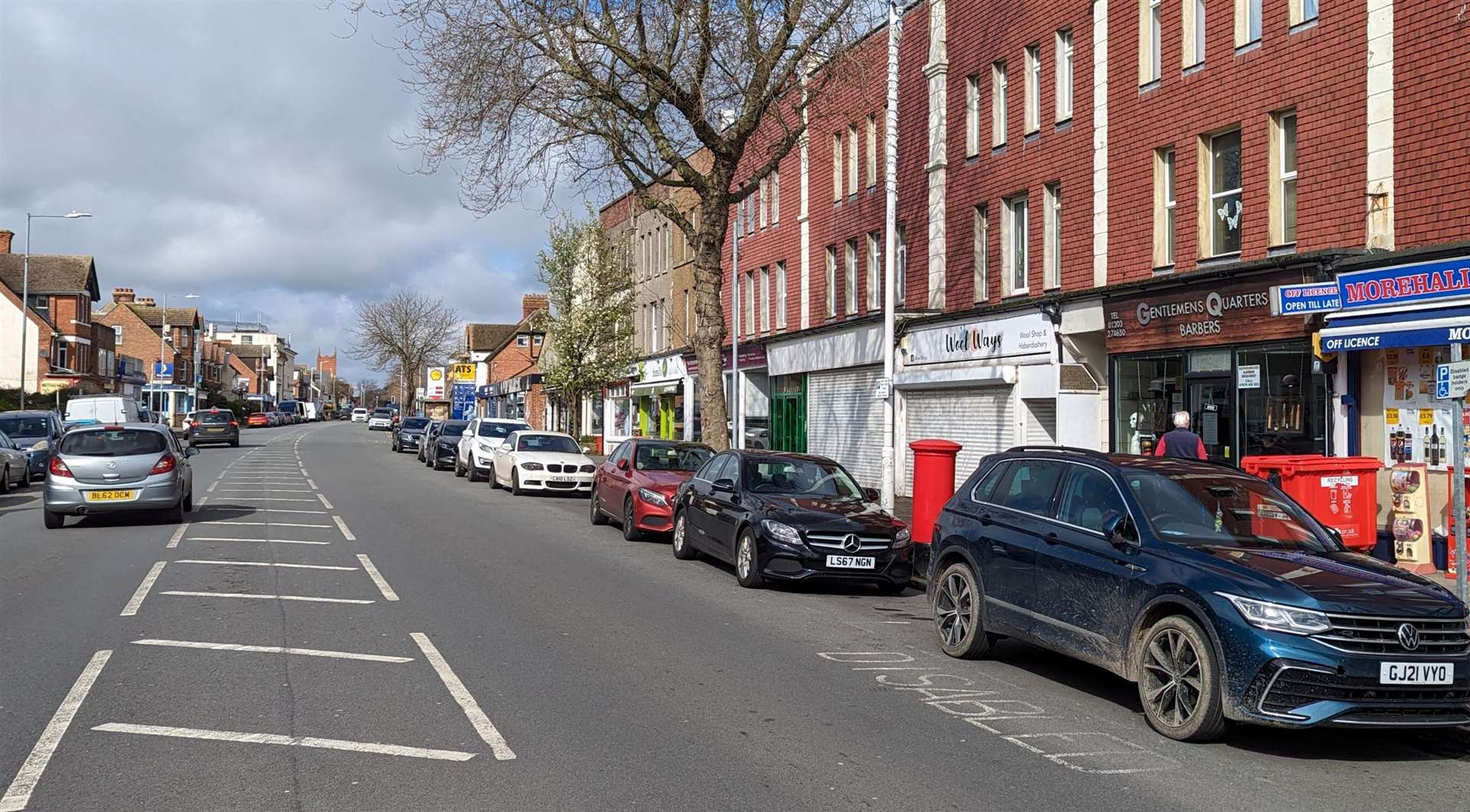 Police were called to Cheriton Road, Folkestone, where police were kicked and spat at