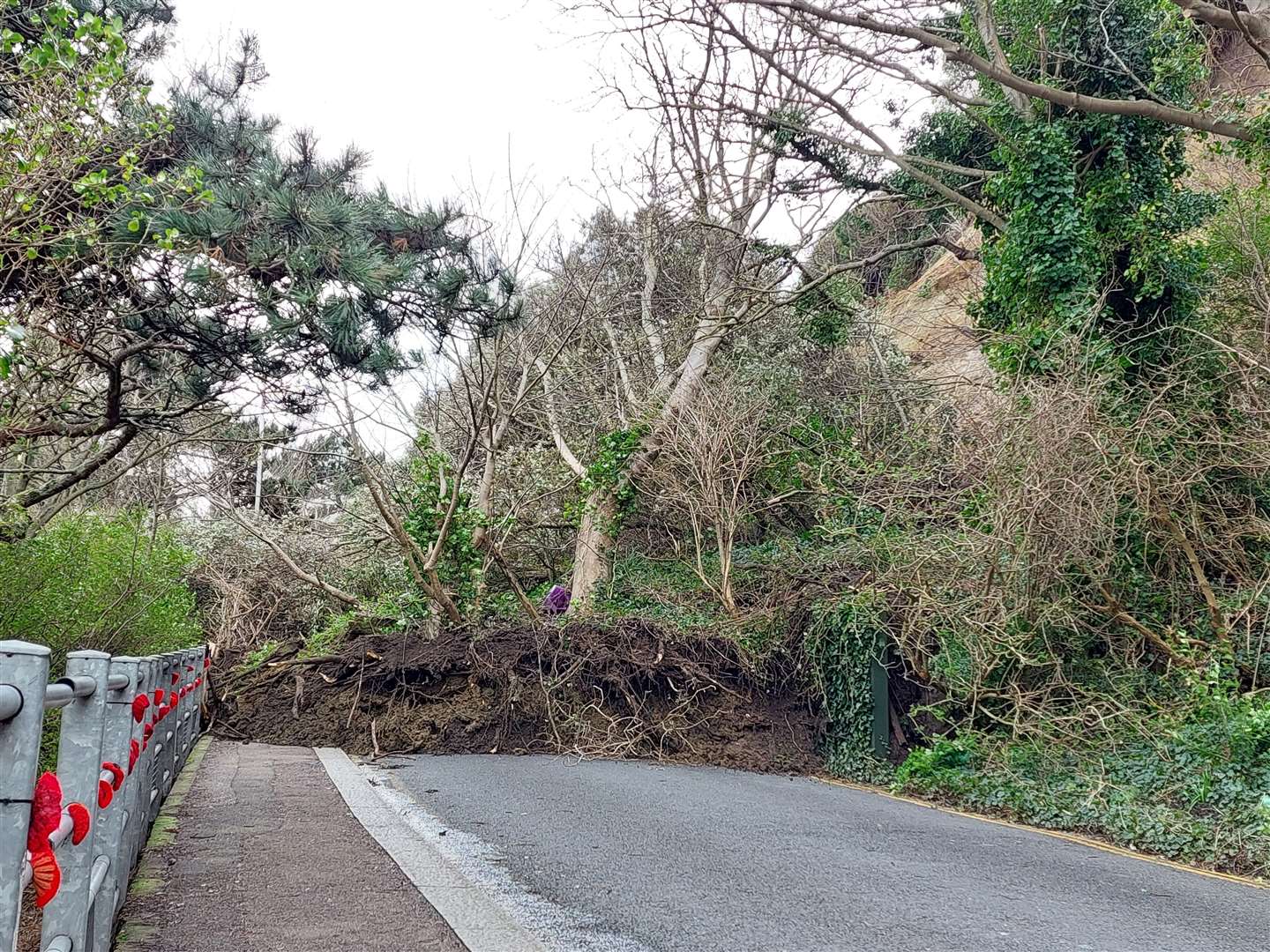 The Road of Remembrance was blocked by debris for a second time