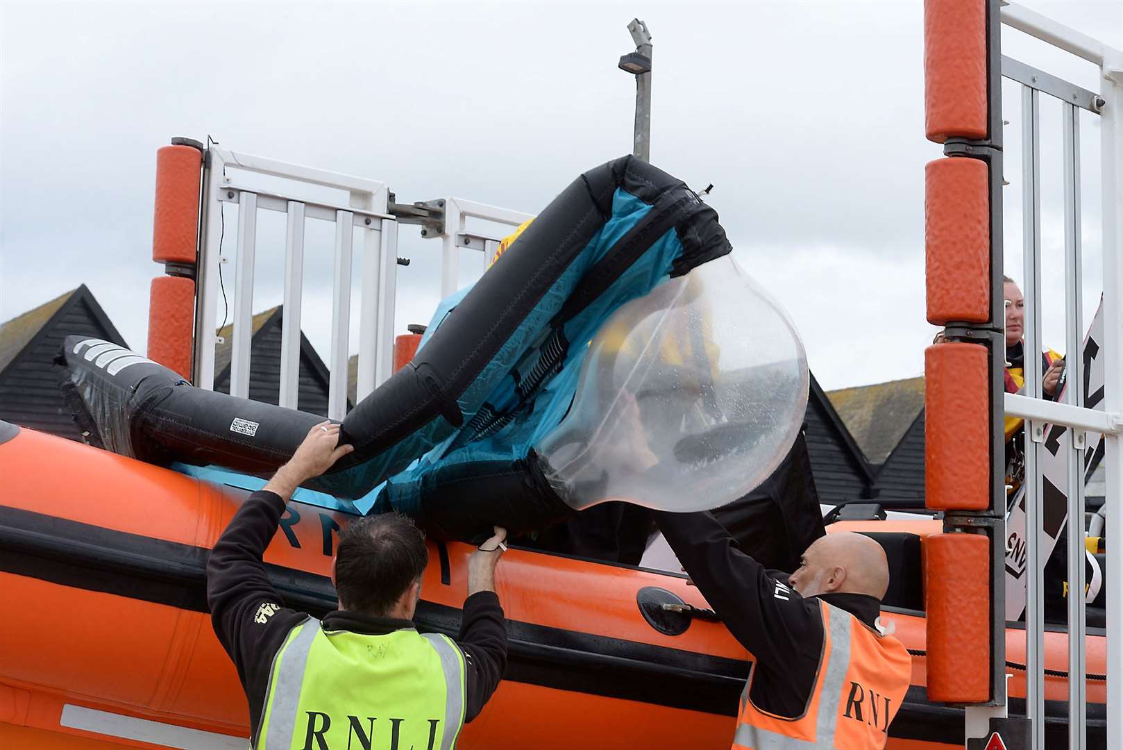 The teenager's kitesurf was damaged while he was at sea. Pic: Whitstable RNLI