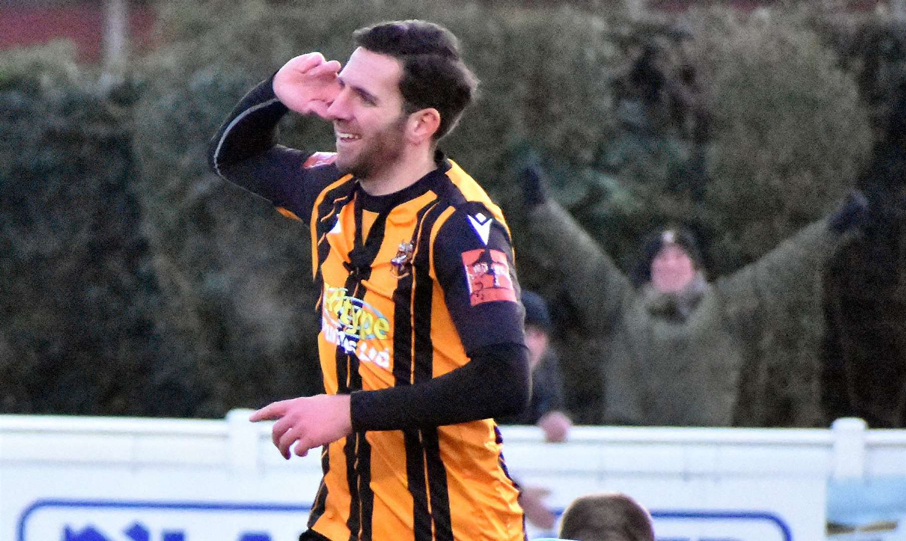 Ian Draycott celebrates scoring his 150th club goal. Picture: Randolph File