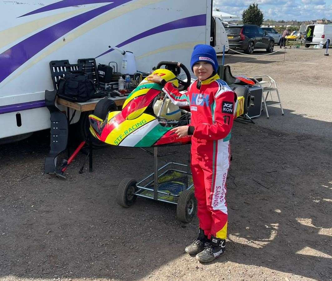 Kristian Stefanov with his kart Picture: Stu Stretton Photography