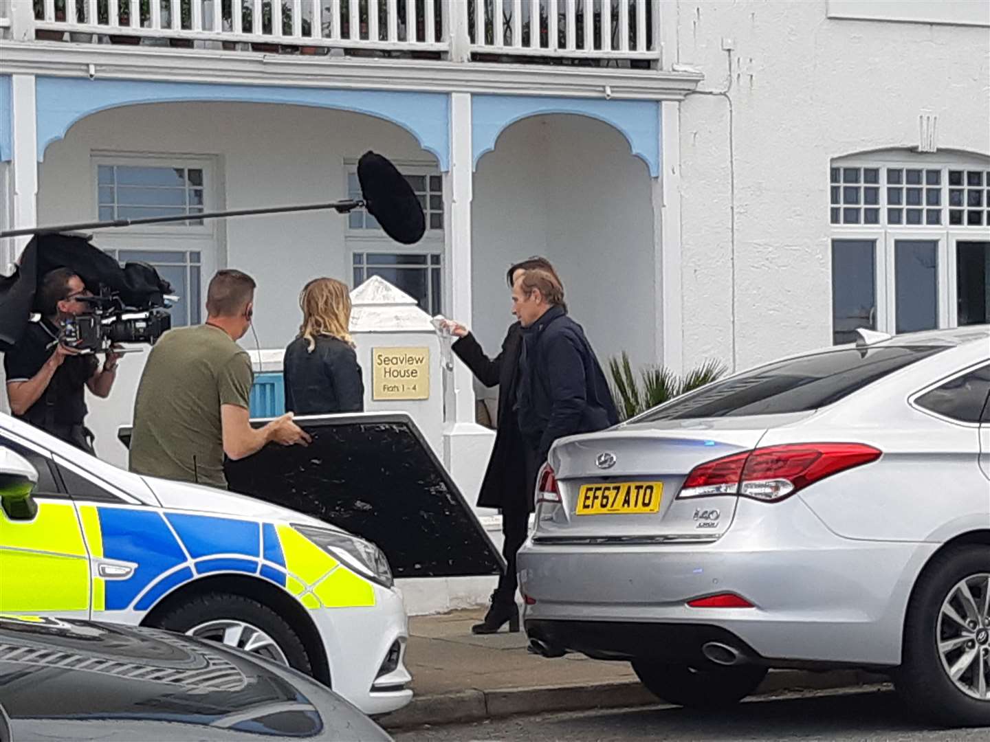 Joanne Froggatt and Katherine Kelly filming for Liar 2 in Deal