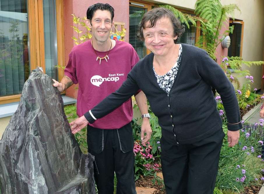 Garden designer Alex Toomer with Vanessa Kitto at the opening of East Kent Mencap's sensory garden