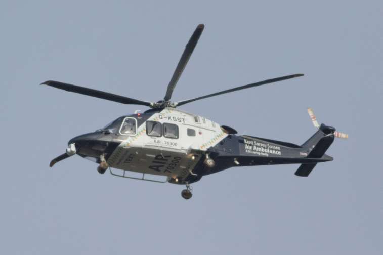 The air ambulance in Herne Bay this morning. Picture: Daniel Webber