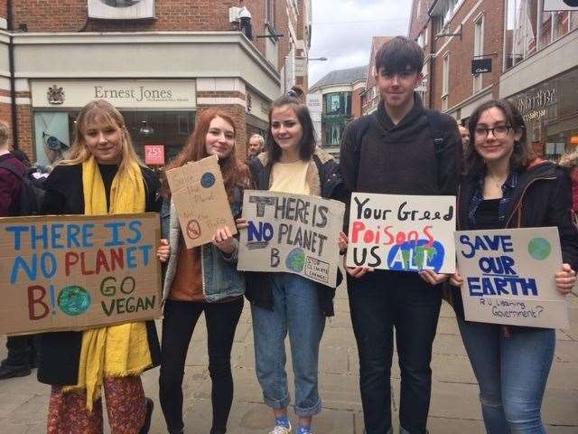 Sam Brookfield, Millie Manners and Catherine Rowe made the journey to Canterbury from Dover