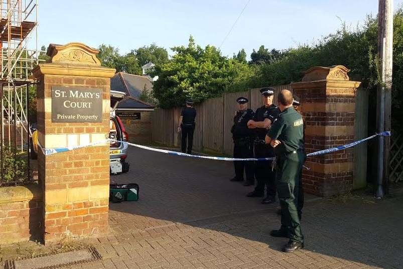 Area taped off at St Mary's Court