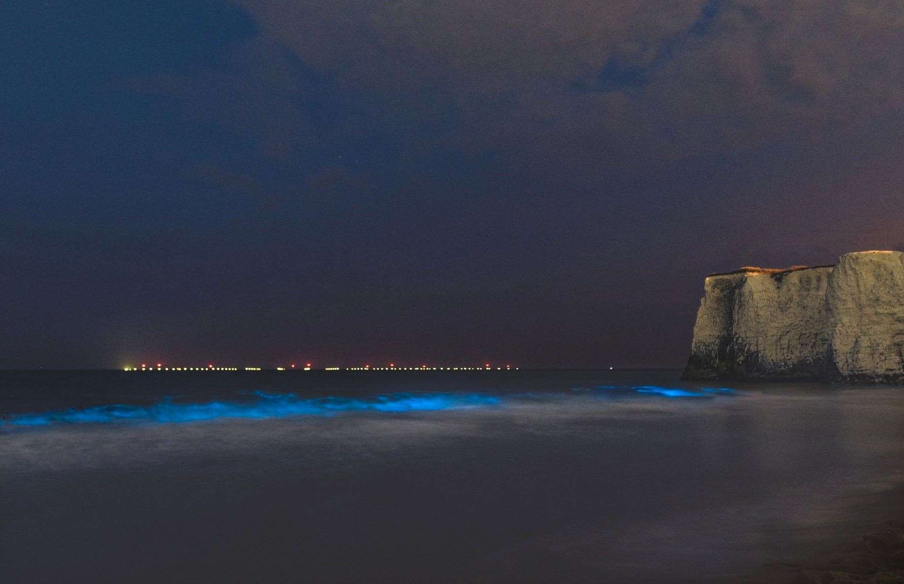 Bioluminescent algae lit up the sea in Broadstairs. Picture: Rebecca Douglas