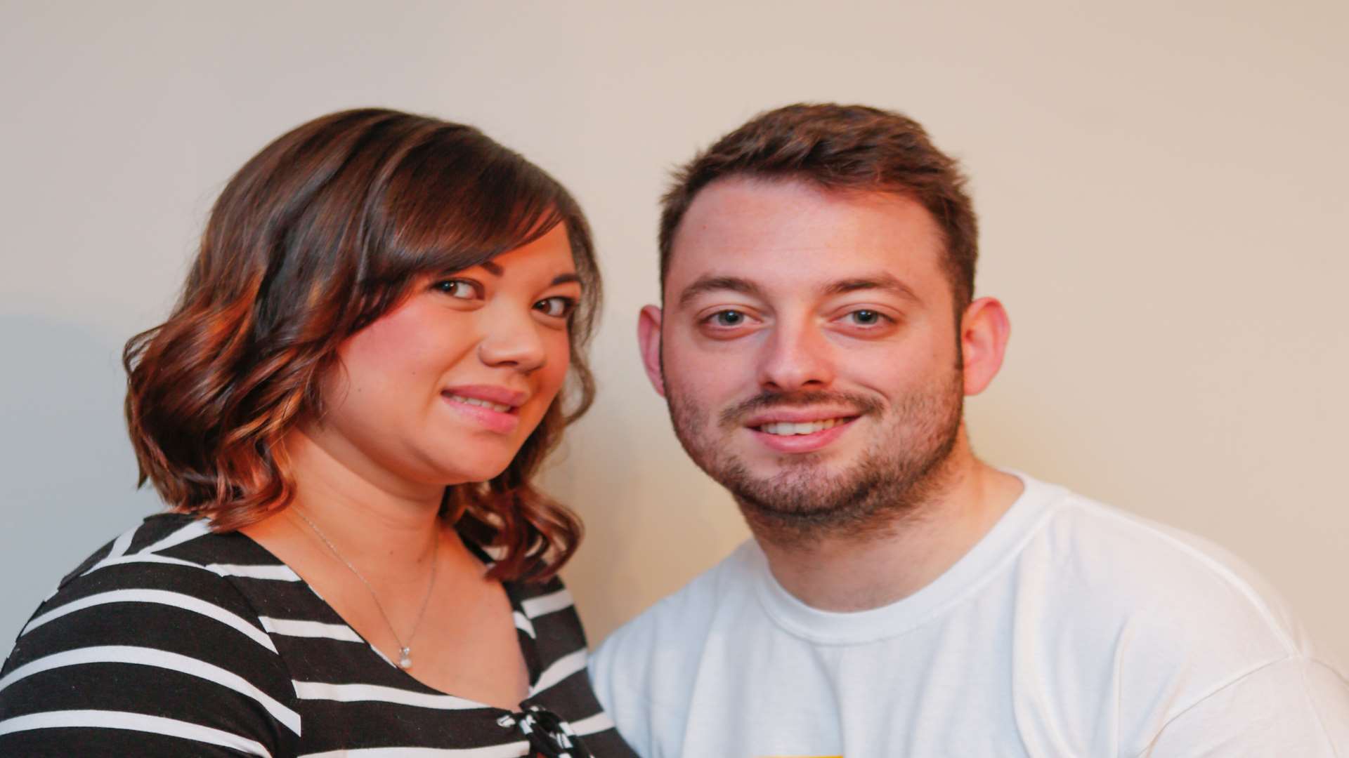 Owen Wood of Maidstone who is running the London Marathon and raising money for Cystic Fibrosis. He is pictured with pregnant wife Rachel. Picture: Matthew Walker