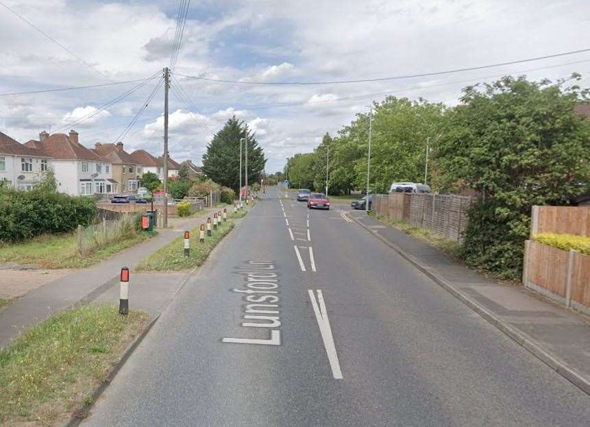 Lunsford Lane in Larkfield is a residential road with a 30mph speed limit