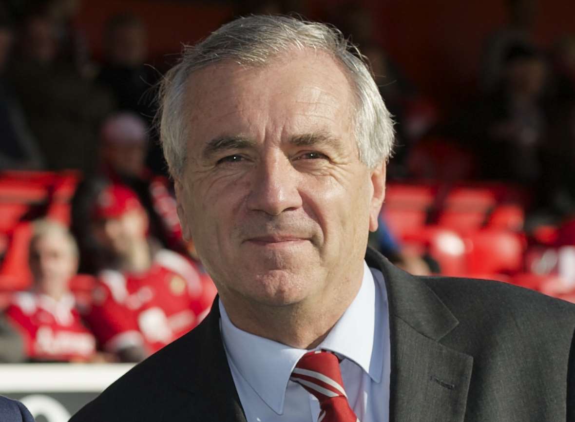 Dr Abdulla Al-Humaidi with Ebbsfleet vice-chairman Peter Varney Picture: Andy Payton