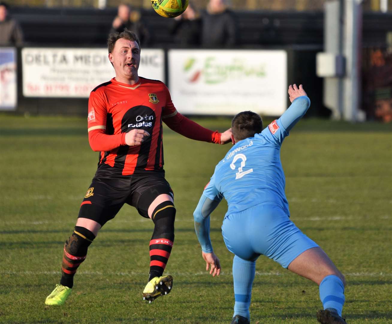 Alex Flisher scored for Sittingbourne in a 2-1 defeat by leaders Hastings last weekend Picture: Ken Medwyn