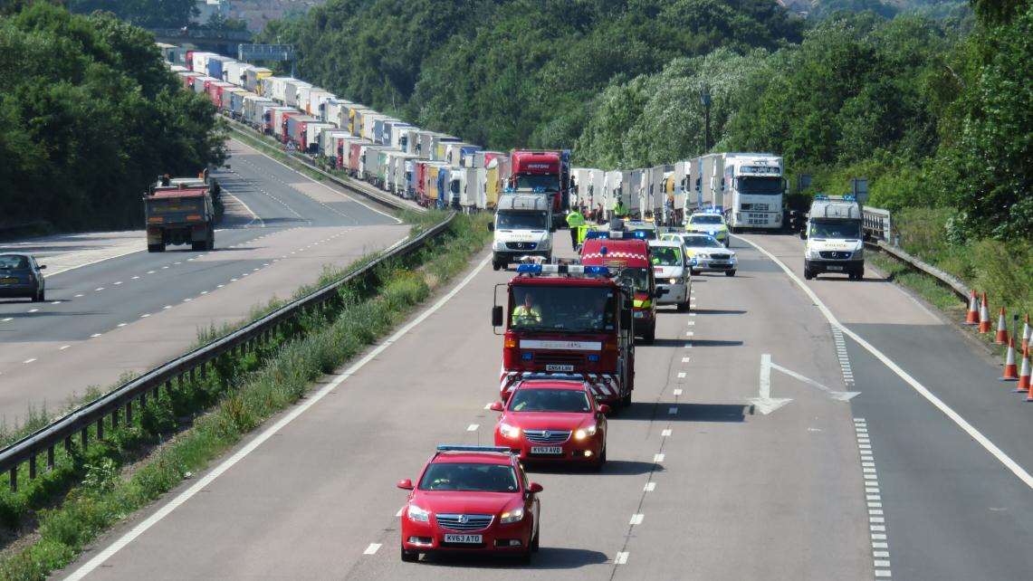 Operation Stack in force on the M20 Picture courtesy: Andy Clark