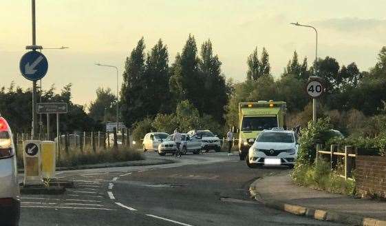 A woman was treated by paramedics after falling from her horse in Halfway Road, Minster, near the Stones Garden Centre. Picture: Emma Hyde