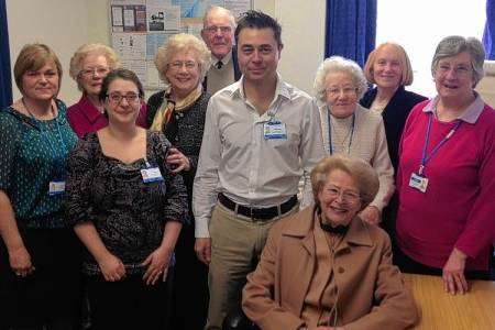 The £5,000 Laryngograph was funded by the League of Friends of the Gravesham Community Hospital whose members are seen here with speech therapy manager Matt Hardwick.