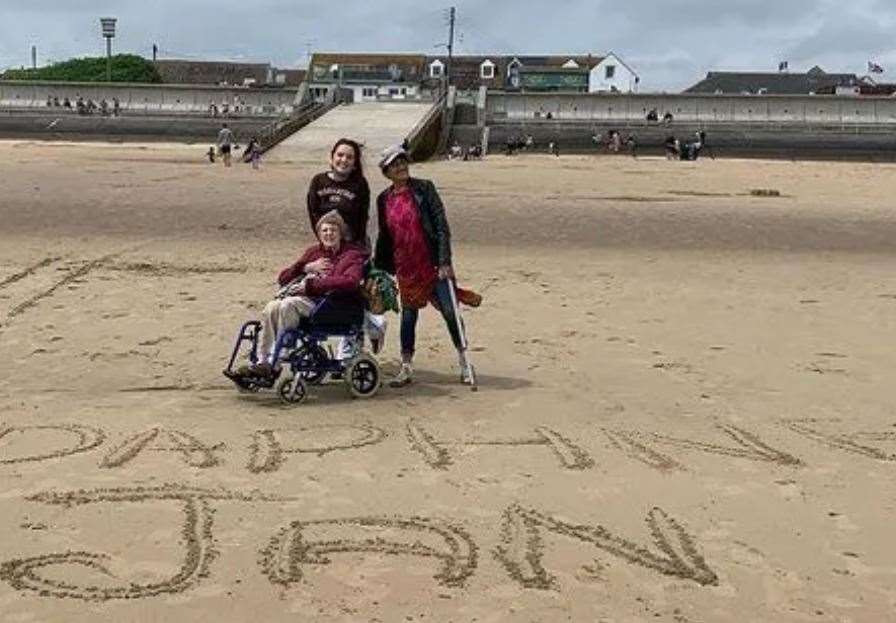 Abby with 93-year-old Daphne, who wanted to go to the beach after 10 years. Picture: Abby Wincel