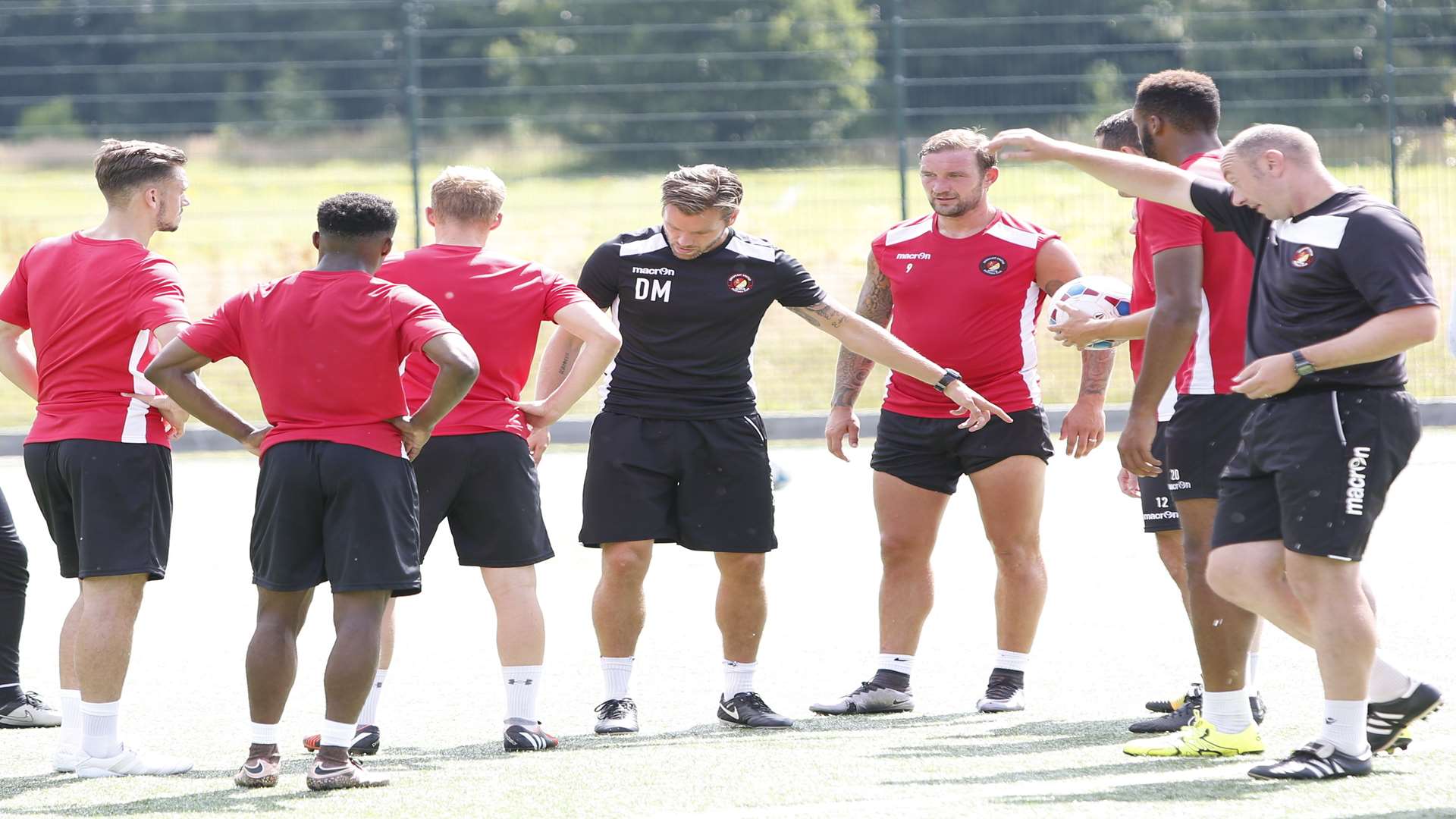 Daryl McMahon gets his message across in training Picture: Matthew Walker