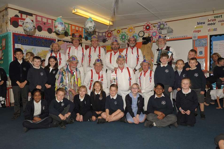 Hartley Morris men visiting St George's School