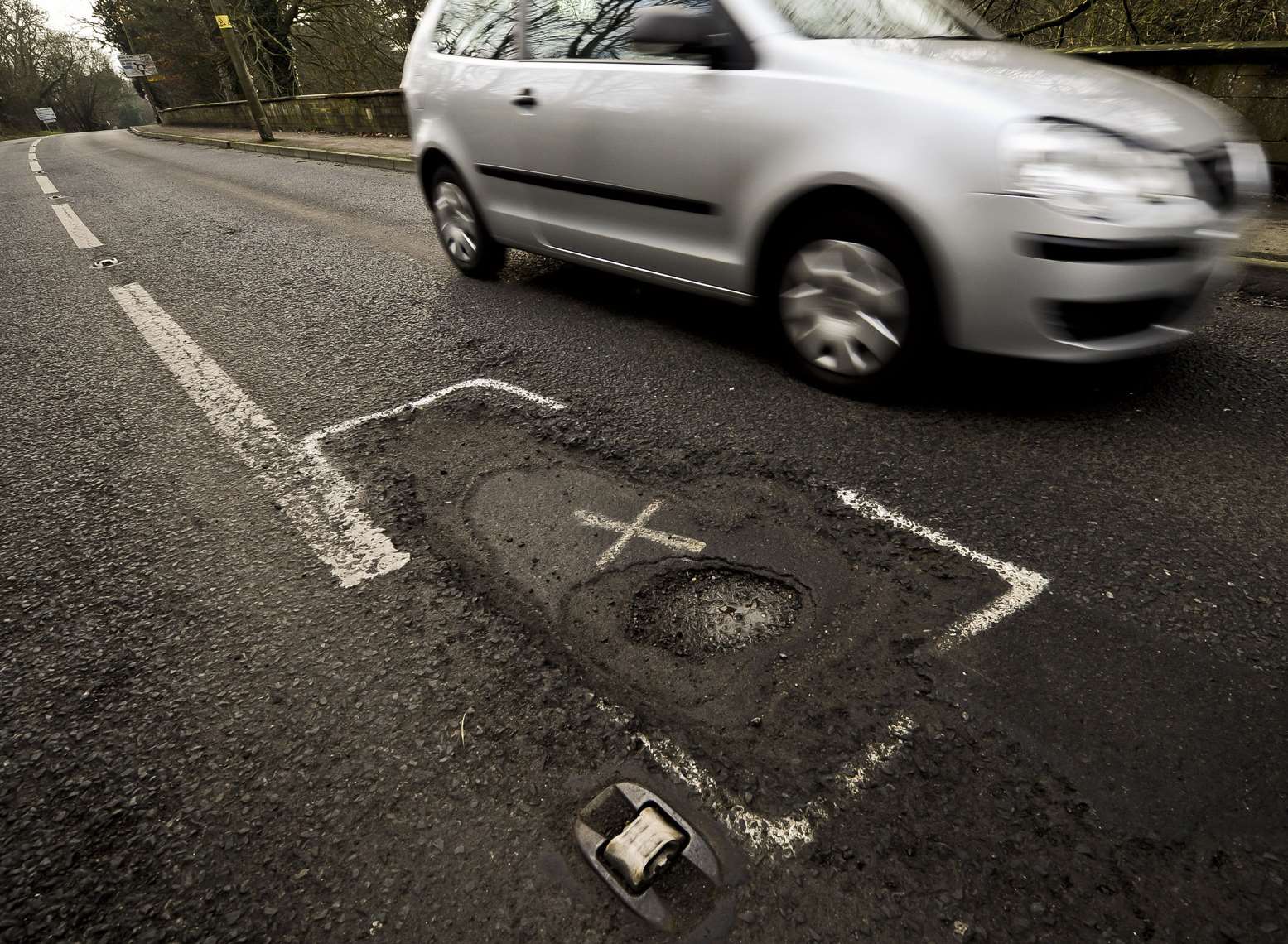 A road pothole