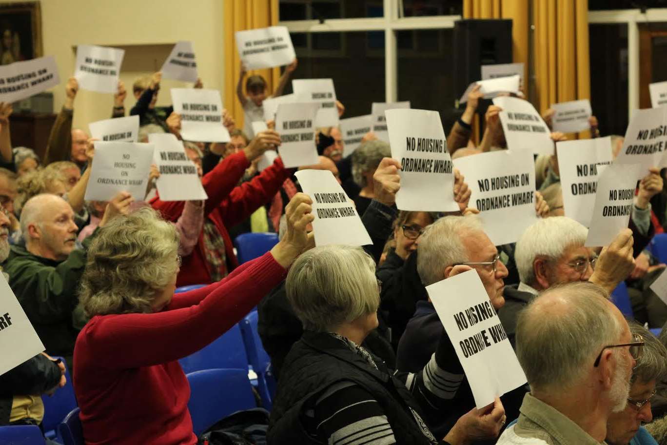 Protesters at one of many Creek meetings. Picture: Richard Fleury