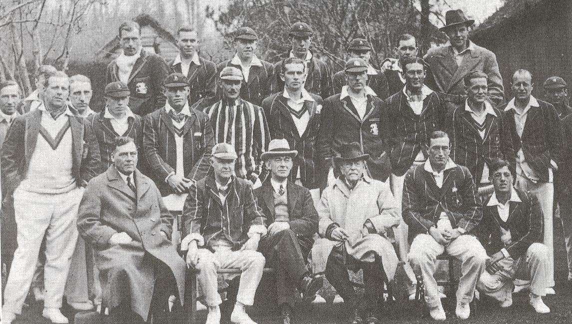 The South African tourists at Bearsted Green in 1929.