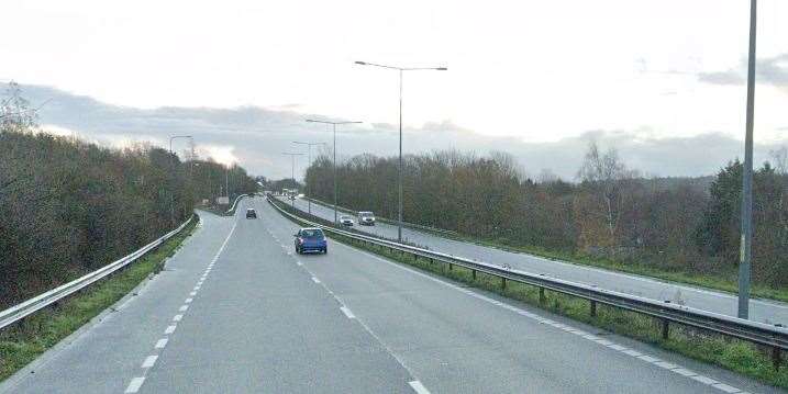 The crash happened on the coastbound A2 approaching Canterbury