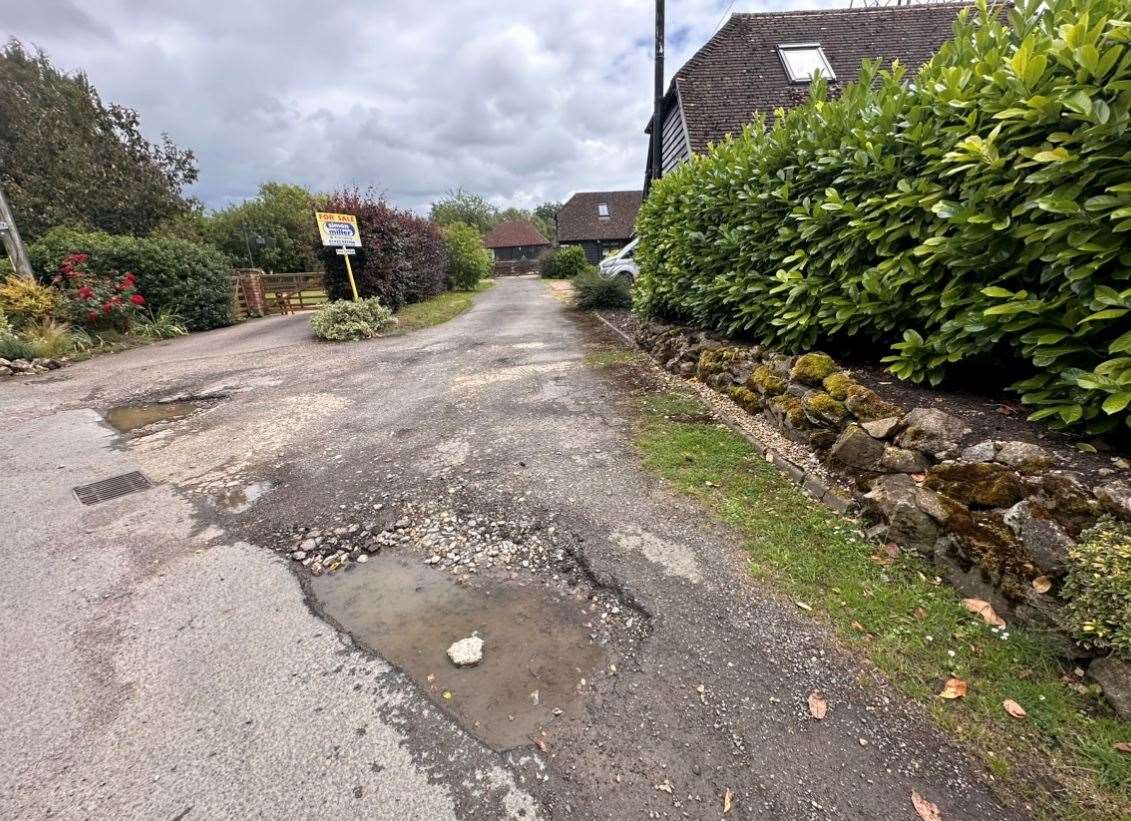 The residential street leading up to the proposed commercial site behind Rose Cottage off Lunsford Lane, Larkfield