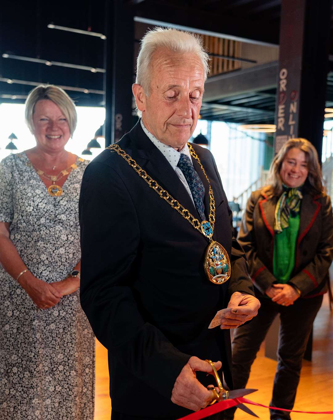 Mayor of Swale, Cllr Paul Stephen, cutting the ribbon at The Light in Sittingbourne on Thursday