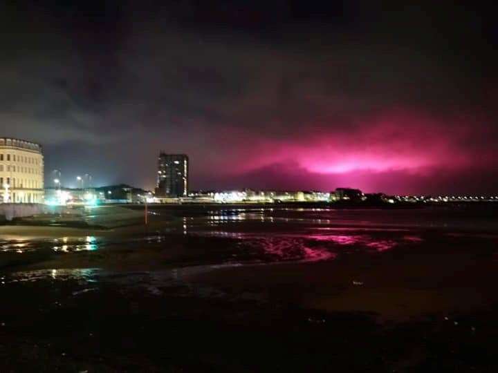 Jamie Horton said he was lucky to catch a snap of the sky as the pink faded not long after he took a picture. Picture: Jamie Horton