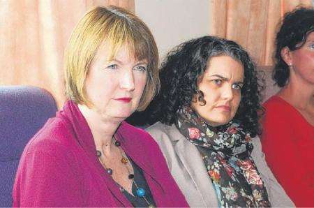 Harriet Harman with Clair Hawkins