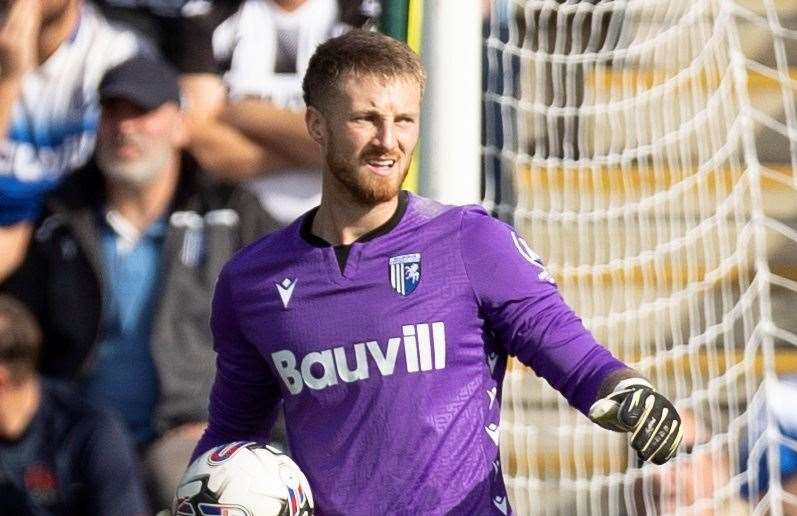 Gillingham goalie Jake Turner claimed his first clean sheet since early September with the win at Swindon Picture: @Julian_KPI