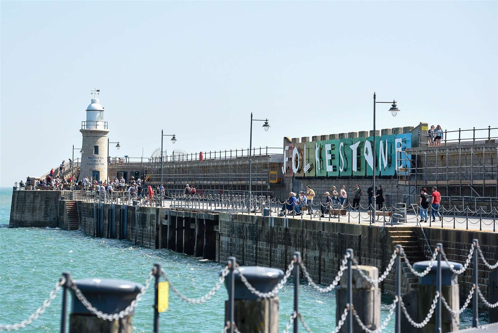 Lighthouse Champagne Bar is at the very end of the harbour arm