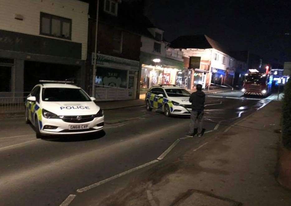 Police and firefighters in West Street, Sittingbourne. Picture: Let's Go Green Cabs