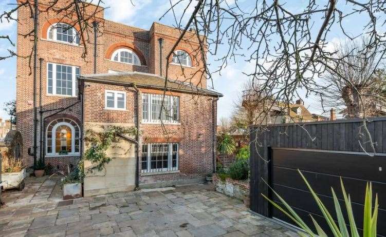 There’s a paved garden with space for potted plants. Picture: Strutt and Parker