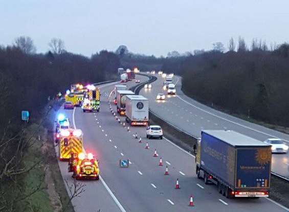 Emergency services at the scene. Picture: Lewis Steeper