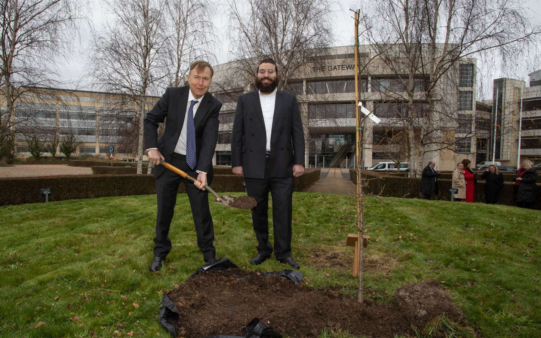 Lord Northbourne with Mayer Schreiber at the ceremony. Picture: Andy Jones/Discovery Park