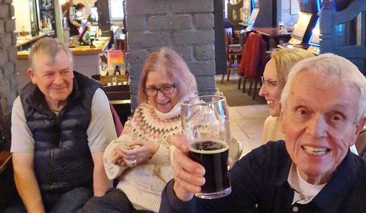 Locals enjoy a drink at their much-loved boozer